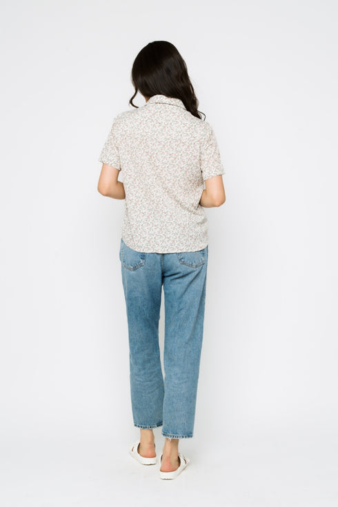 Nina-Roll Cuff Short Sleeve Shirt
